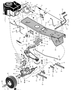Motion Drive Diagram and Parts List for 309012X11A 2001 Briggs and Stratton Lawn Tractor